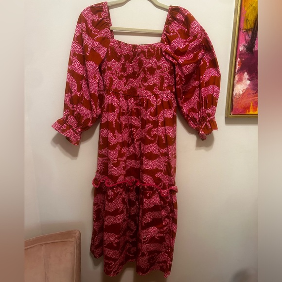 Crosby Jade Dress in “Jumping Jags” - maxi dress with smocked bodice - Picture 4 of 10